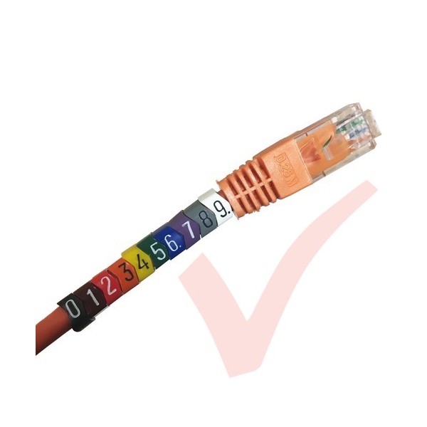 Clip-On 'Chevron Cut' Cable Marker, Size 5.0mm - 6.2mm diameter, 200 Pack Size