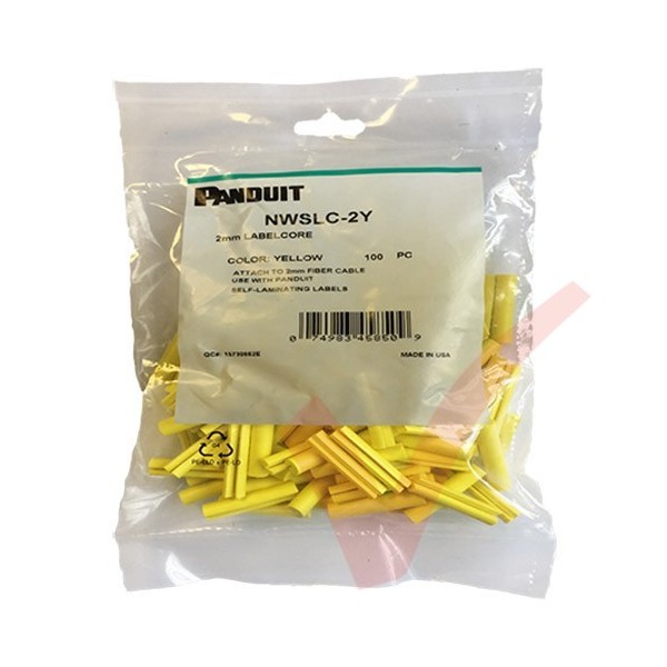 Yellow Panduit Identification Sleeve For 2mm Simplex Fibre Cables 100 Pack