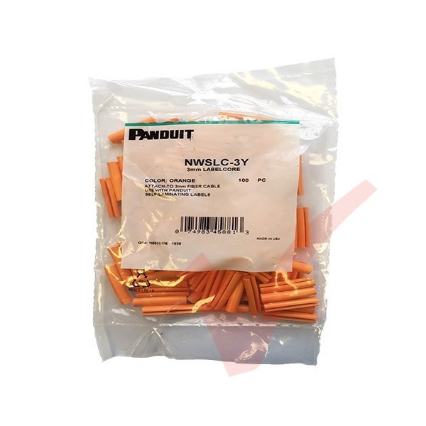 Orange Panduit Identification Sleeve For 2mm Simplex Fibre Cables 100 Pack