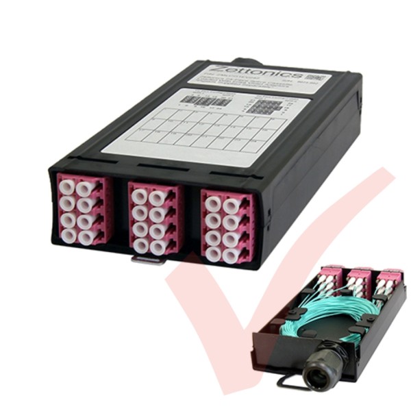 Zettonics LC OM4 Multimode 24 Fibre Splice Cassette Violet