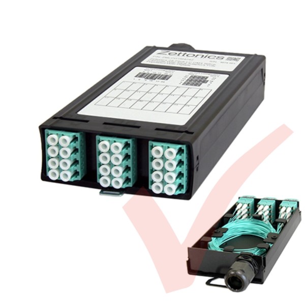 Zettonics LC OM4 Multimode 24 Fibre Splice Cassette Aqua