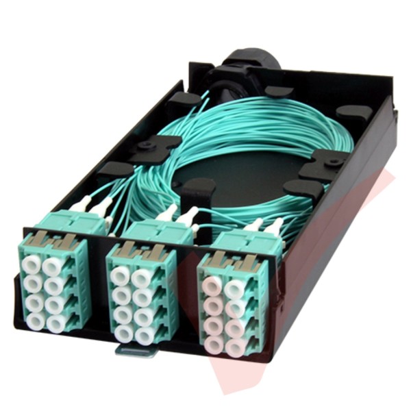 Zettonics LC OM4 Multimode 24 Fibre Splice Cassette Aqua