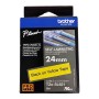 Brother 24mm Wide Tape Black On Yellow Self Laminating TZESL-651