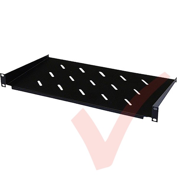 Cantilever Vented Shelf 1u 300mm Black for 450mm Wall Mount Cabinets