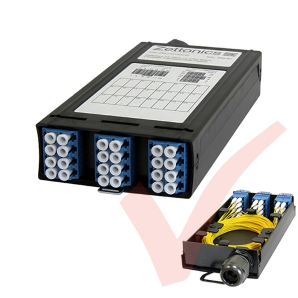 Zettonics LC OS2 Singlemode 24 Fibre Splice Cassette Blue