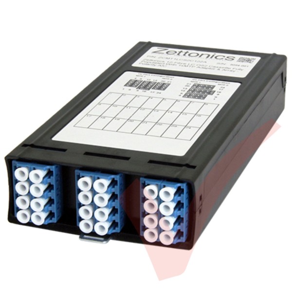 Zettonics MTP/MPO LC OS2 Singlemode 12 Duplex Fibre to 1x MTP Cassette