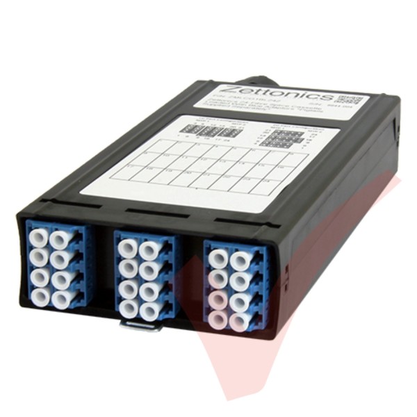 Zettonics LC OS2 Multimode 12 Duplex Unloaded Fibre Cassette Blue