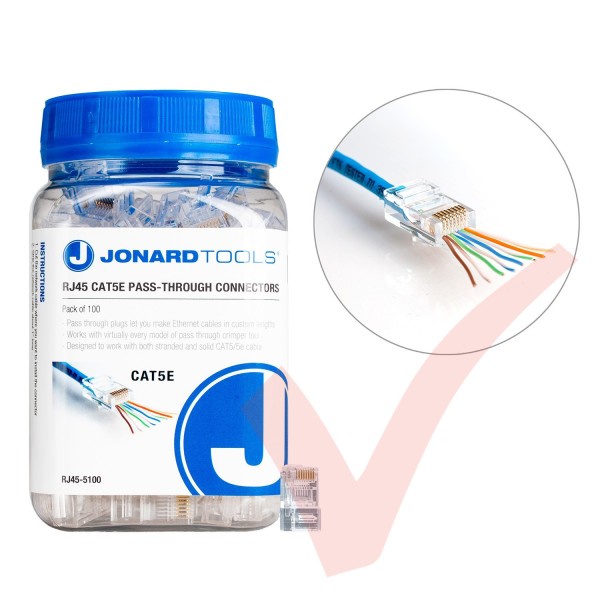 Jonard RJ45-5100 Pass-Through RJ45 Connectors