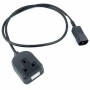 1.0 Metre Black - C14 Male Plug to UK 10Amp Rated Socket LZSH Power Cable