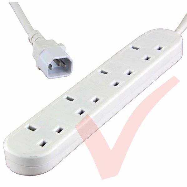 1.5 metre 4 gang IEC C14 mains extension lead for UPS and PDU power distribution