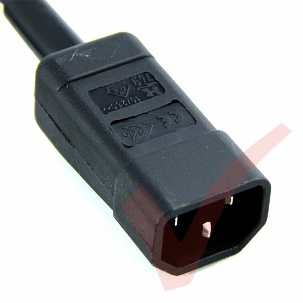 IEC C14 connector suitable for PDU and UPS installations