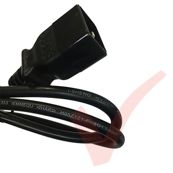 C19 to C20 LSZH 15A power cable in black
