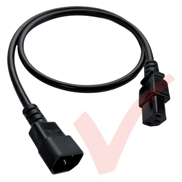 Premium Hanked C13 to C14 Power Cables Black
