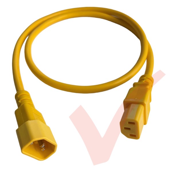 Premium Hanked C13 to C14 Power Cables Yellow