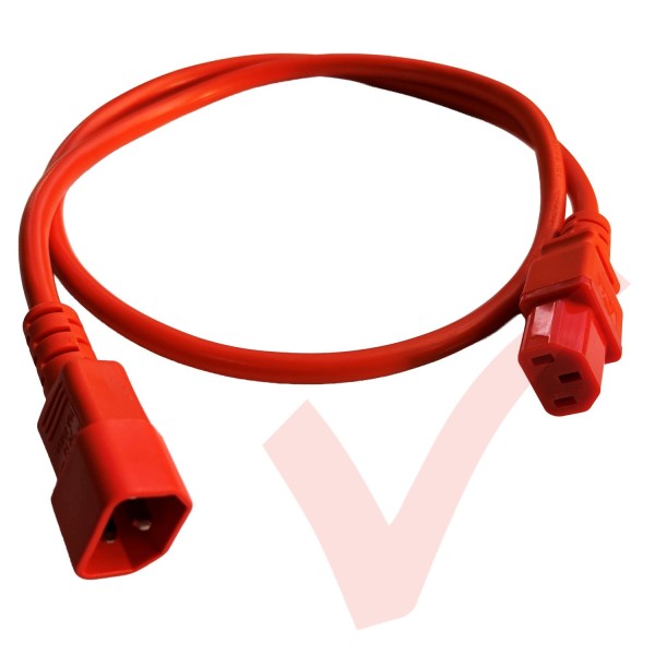 Orange C13 to C14 premium power cable supplied coiled