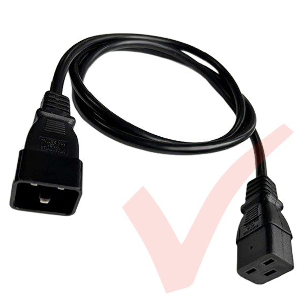 Black C19 to C20 premium power cable supplied coiled