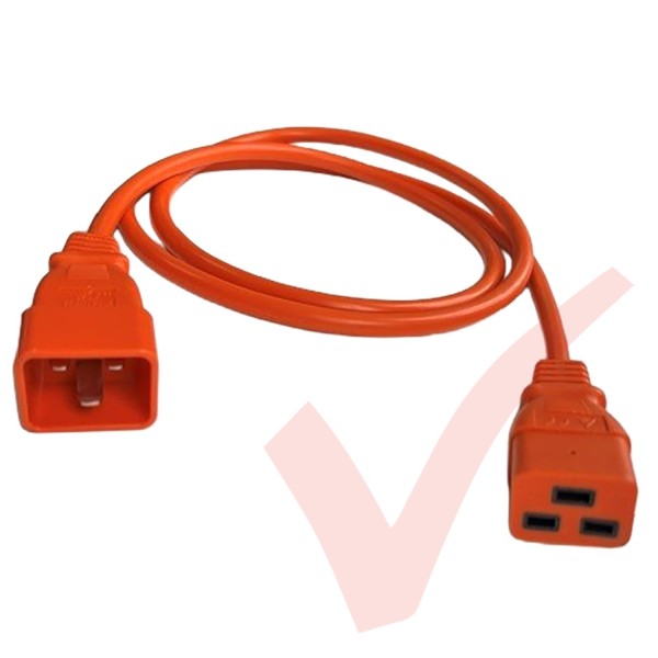 Orange C19 to C20 premium power cable supplied coiled