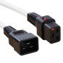 White Locking C19 to C20 16A Power Cable