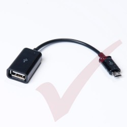 USB 2.0 A Female - Micro B Male OTG Adapter Cable, 14cm Black