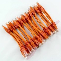 24 Pack of 15cm (6-inch) in Orange - Cat6 High Grade 250MHz 24AWG LSZH Patch Cables for 1U Patching