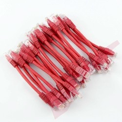 24 Pack of 15cm (6-inch) in Red - Cat6 High Grade 250MHz 24AWG LSZH Patch Cables for 1U Patching