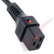 2.0 Metre Black - Schuko Euro Angled Right to IEC C19 LOCK Connector 1.5mm2 Power Cable