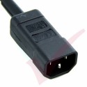 0.5 Metre Black - C14 Male Plug to UK 10Amp Rated Socket LZSH Power Cable