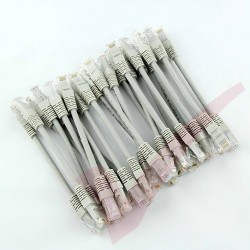 24 Pack of 20cm (8-inch) in Grey - Cat5e High Grade 125MHz 24AWG LSZH Patch Cables for 2U Patching