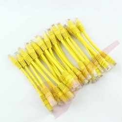 24 Pack of 15cm (6-inch) in Yellow - Cat5e High Grade 125MHz 24AWG LSZH Patch Lead for 1U Patching